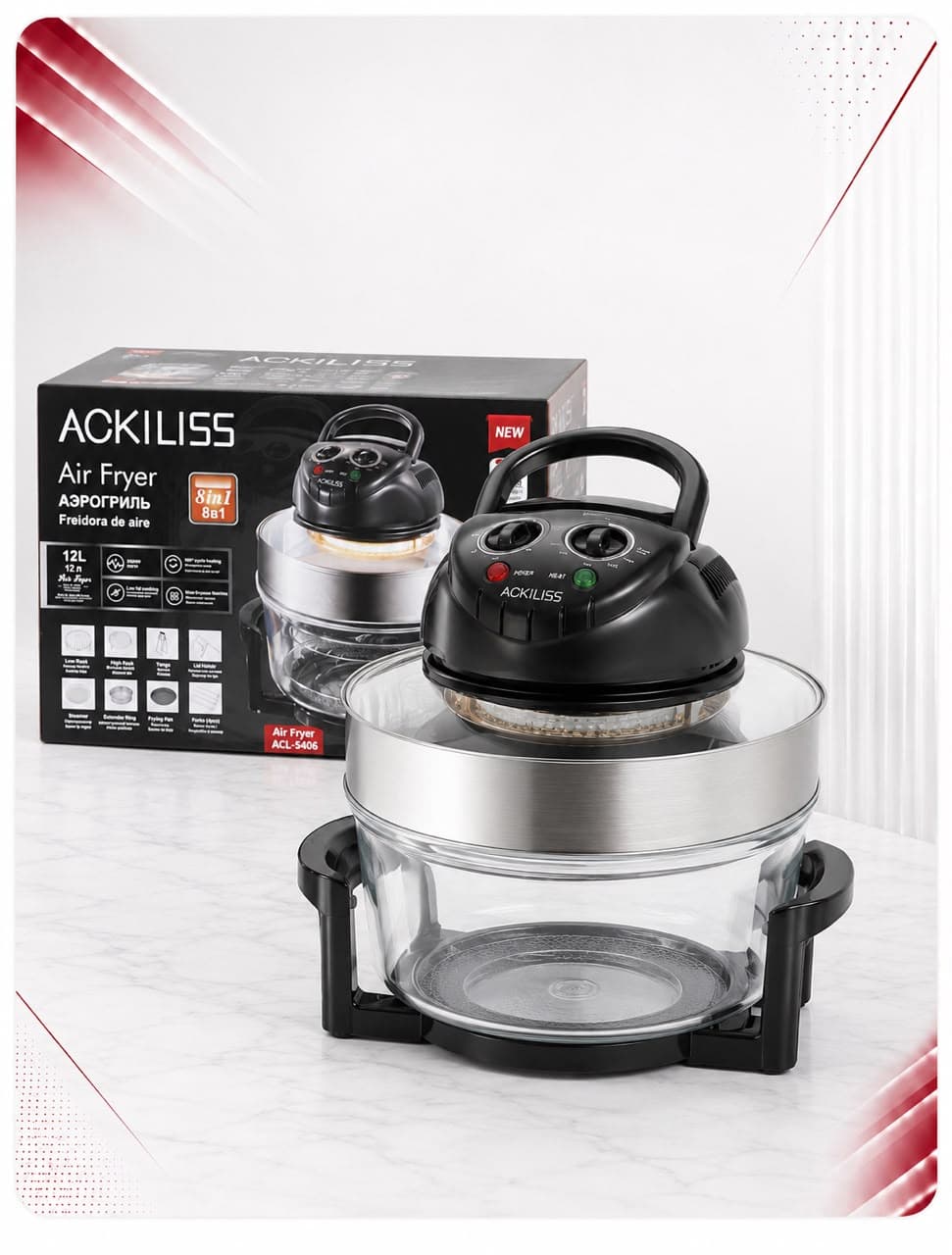Fritezë me Ajër ACKILISS ACL-5406 – 3500W, 12L, 8 në 1