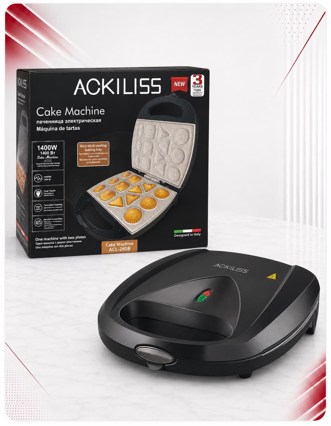 Toster për Ëmbëlsira Ackiliss 1400W
