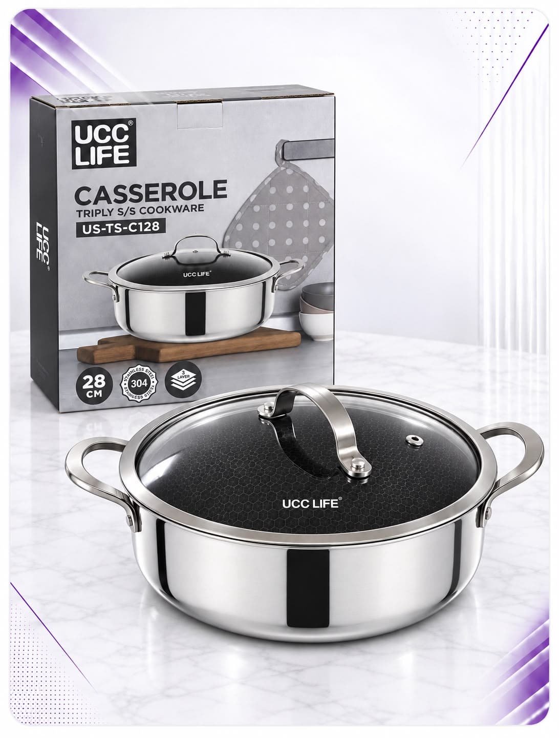 Tenxhere UCC Life me kapak – 28 cm