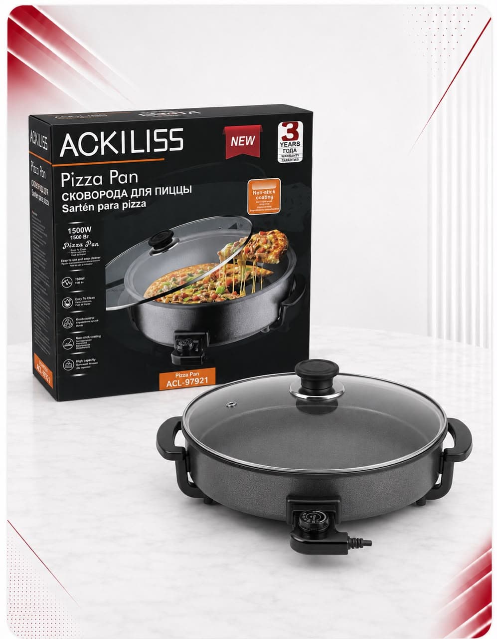 Tigan Elektrik për Pica ACKILISS ACL-97921 – 1500W, 6L