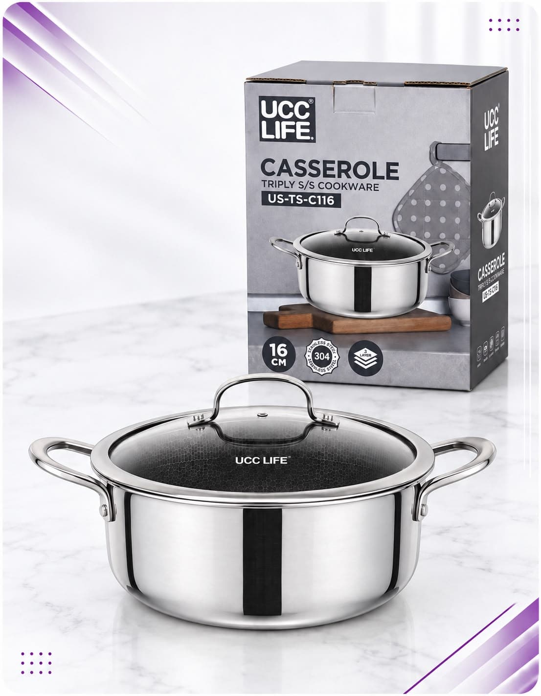 Tenxhere UCC Life me kapak – 16 cm