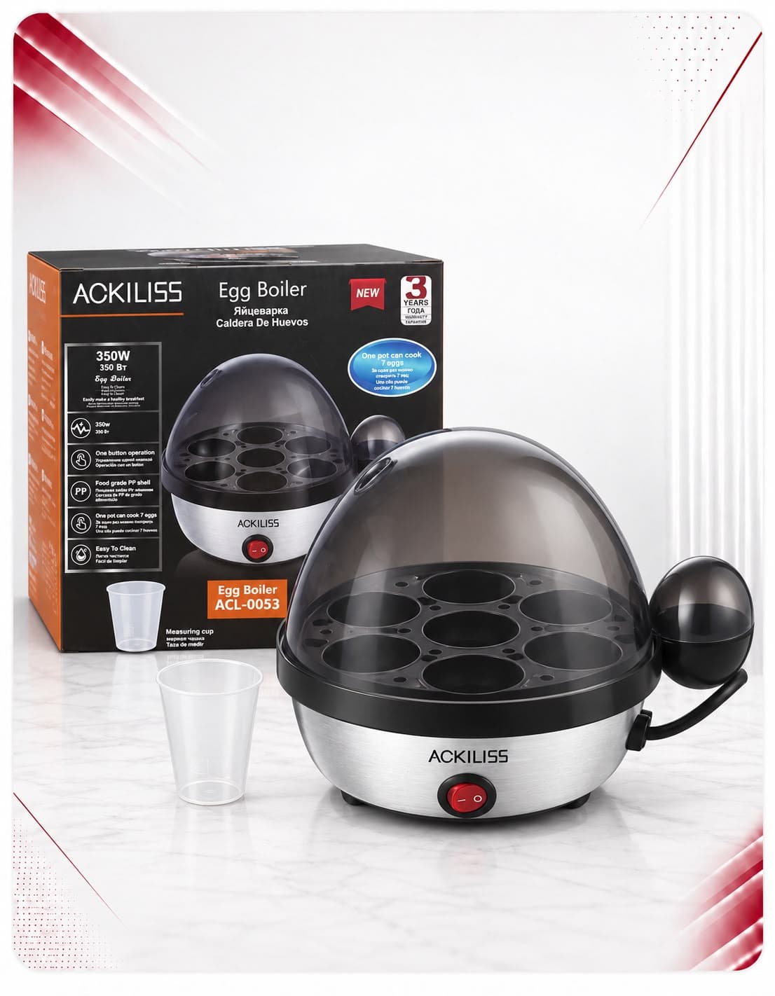 Aparat elektrik për zierjen e 7 vezëve ACKILISS ACL-0053, 350 W