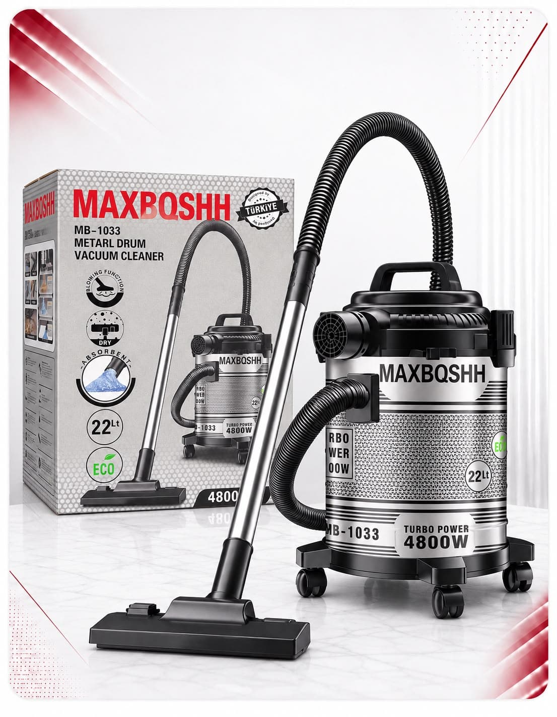 Fshesë elektrike multifunksionale MAXBOSHH MB-1033 – 22 L, 4800 W