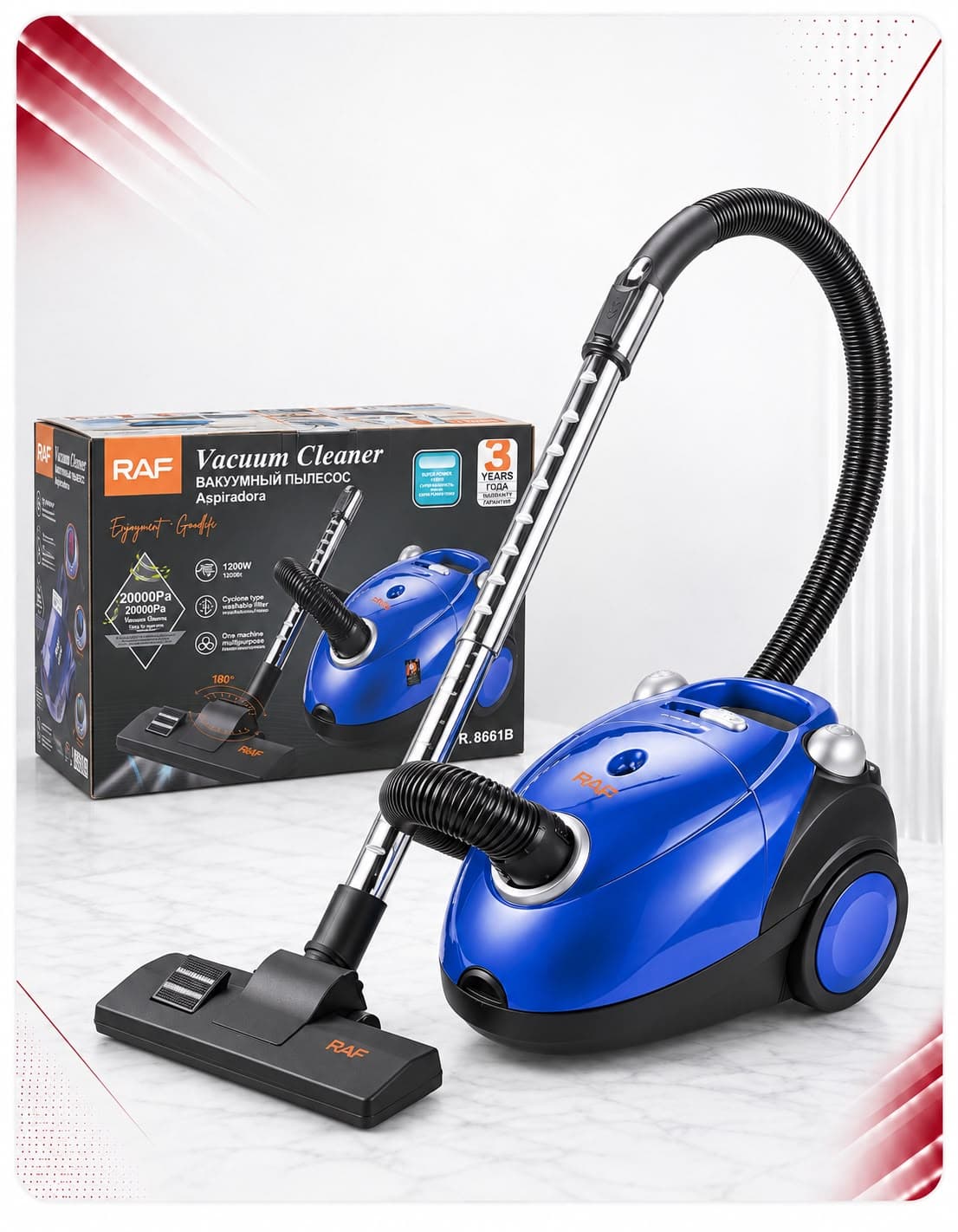 Fshesë elektrike RAF R.8661B – 1200 W, 20,000 Pa, 2 L