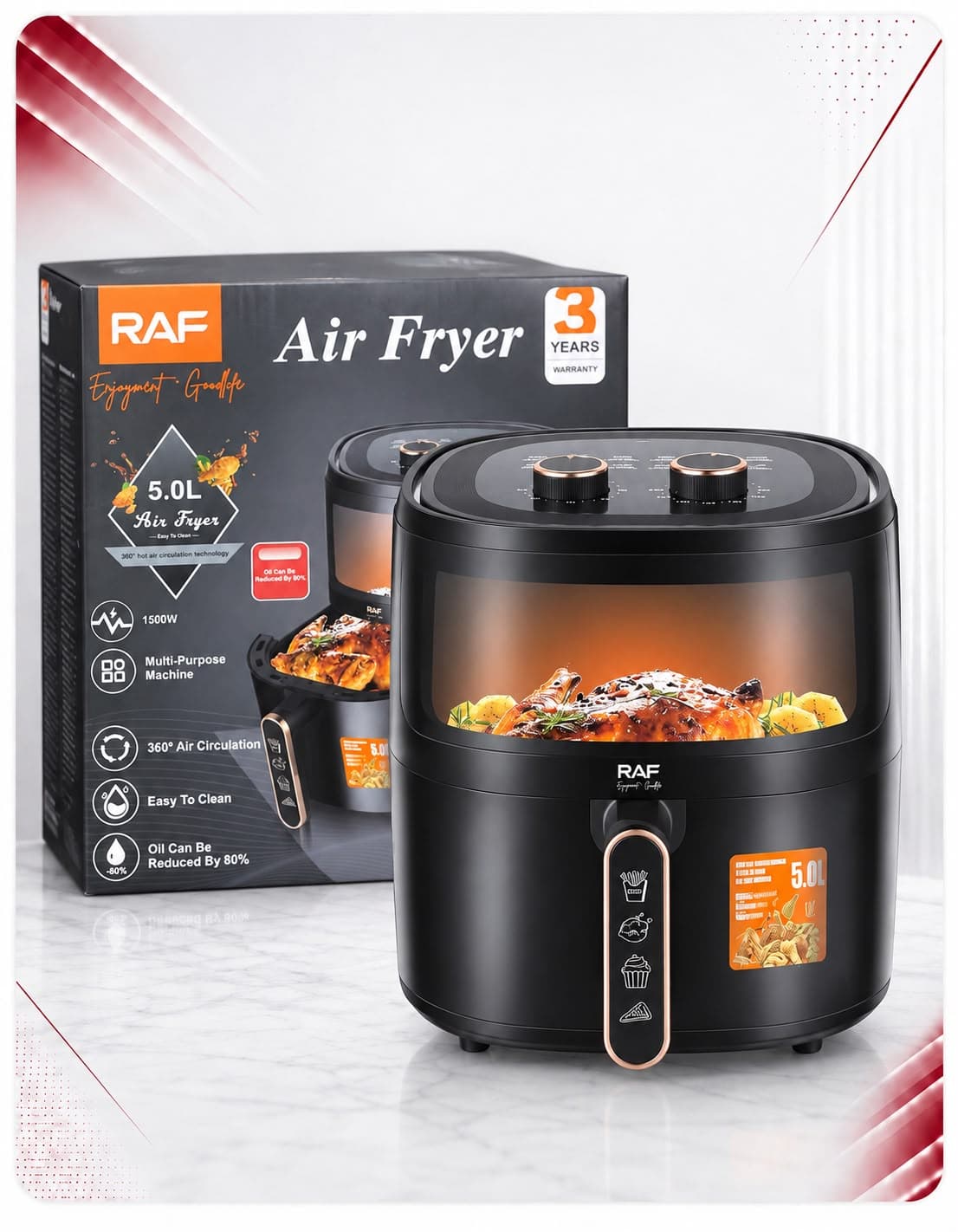 Fritezë me ajër RAF, 5 L, 1500 W